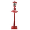 Northlight 70.75" Musical Red Holiday Street Lamp With Christmas Tree Snowfall Lantern