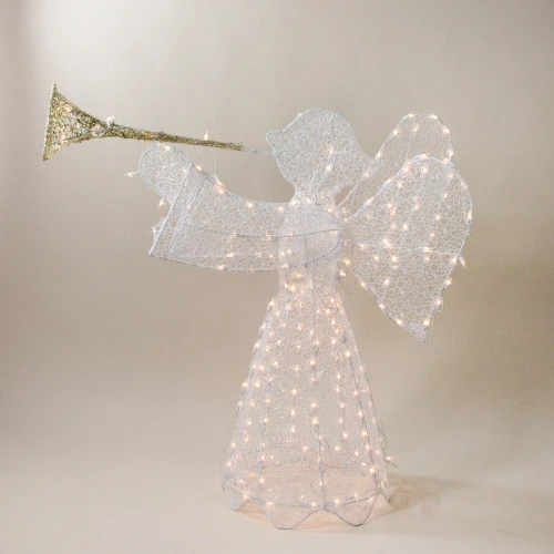 Northlight Lighted 3D Trumpeting Angel Outdoor Christmas Decoration - 44" - Clear Lights 1 Northlight Lighted 3D Trumpeting Angel Outdoor Christmas Decoration - 44" - Clear Lights