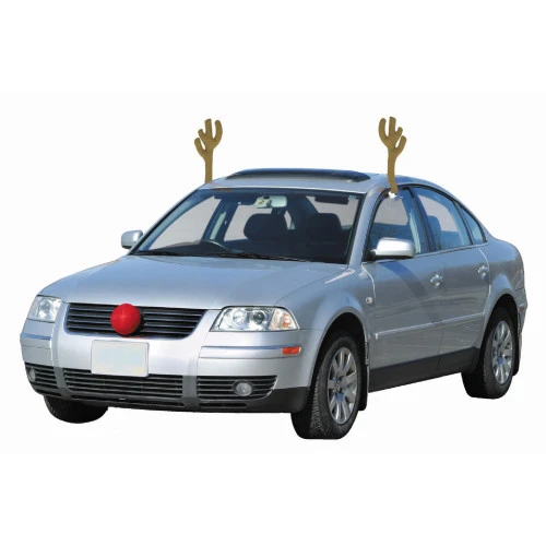 Christmas Central 19" Brown And Red Reindeer Christmas Car Decorating Kit - Universal Size 1 Christmas Central 19" Brown And Red Reindeer Christmas Car Decorating Kit - Universal Size