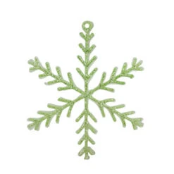 Northlight 8.75" Green And Clear Glittered Snowflake Christmas Ornament
