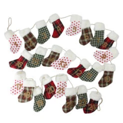 Northlight 8' X 1" White And Red Stocking Artificial Christmas Garland - Unlit