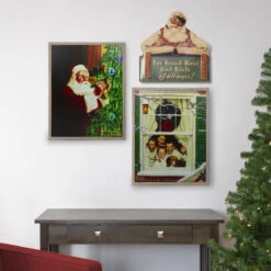 Northlight 12.5" Norman Rockwell 'No Christmas Problem Now' Tin Wall Art -Northlight Sale Store norman wallartstyle 3 22098.1654189212