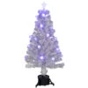 Pre-Lit Medium Iridescent Fiber Optic Artificial Christmas Tree - 4' - White - Blue LED Lights