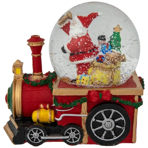 Santa Claus Musical Train Christmas Snow Globe - 6" 1 Santa Claus Musical Train Christmas Snow Globe - 6"