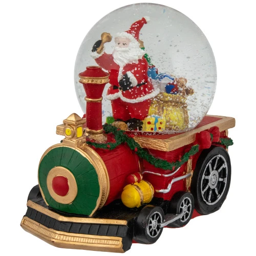Santa Claus Musical Train Christmas Snow Globe - 6" 3 Santa Claus Musical Train Christmas Snow Globe - 6" - Image 3