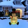 Northlight Lighted Inflatable Snowman With Top Hat Outdoor Christmas Decoration - 4'