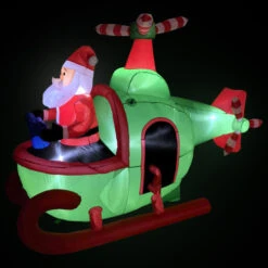 Northlight Lighted Inflatable Santa With Helicopter Outdoor Christmas Decoration -7' -Northlight Sale Store northlight rp96507 on20black207ft 36155.1723684237