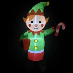 Northlight Lighted Inflatable Elf Outdoor Christmas Decoration - 4.25' -Northlight Sale Store northlight rp96508 on20black204ft 68877.1723684237