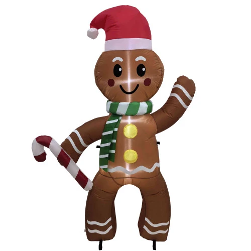 Lighted Inflatable Gingerbread Man Outdoor Christmas Decoration - 5' 2 Lighted Inflatable Gingerbread Man Outdoor Christmas Decoration - 5' - Image 2