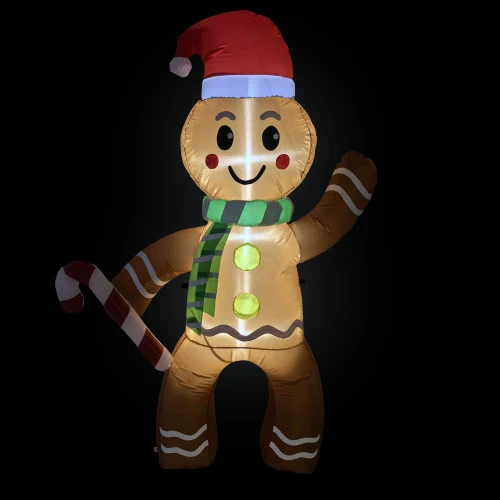 Lighted Inflatable Gingerbread Man Outdoor Christmas Decoration - 5' 3 Lighted Inflatable Gingerbread Man Outdoor Christmas Decoration - 5' - Image 3
