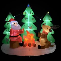 Northlight LED Lighted Inflatable Santa And Reindeer Outdoor Christmas Decoration - 8' -Northlight Sale Store northlight rp96511 on20black208ft 99296.1723684239