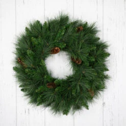Northlight White Valley Pine With Pine Cones Artificial Christmas Wreath - 24" - Unlit -Northlight Sale Store northlight v15932 white20floor20 1 98406.1707418290