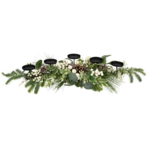 Berries And Eucalyptus Artificial Christmas Candle Holder - 42" 1 Berries And Eucalyptus Artificial Christmas Candle Holder - 42"