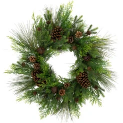 Northlight Real Touch™? Pinecones And Jingle Bells Artificial Christmas Wreath - 26" - Unlit