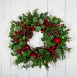 Northlight Crabapple And Berries Boxwood And Pine Artificial Christmas Wreath - 26" - Unlit -Northlight Sale Store northlight yk95989 floor 01 21745.1709061159
