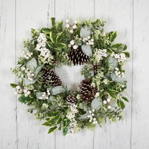 Northlight Real Touch™? Frosted Pinecones And Berries Artificial Christmas Wreath - 24" - Unlit 4 Northlight Real Touch™? Frosted Pinecones And Berries Artificial Christmas Wreath - 24" - Unlit - Image 4