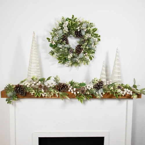 Northlight Real Touch™? Frosted Pinecones And Berries Artificial Christmas Wreath - 24" - Unlit 2 Northlight Real Touch™? Frosted Pinecones And Berries Artificial Christmas Wreath - 24" - Unlit - Image 2