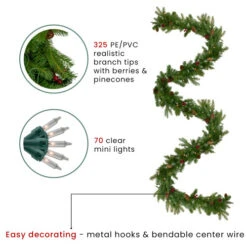 Northlight Real Touch™? Pre-Lit Mixed Winter Berry Pine Artificial Christmas Garland - 9' X 12" - Clear Lights -Northlight Sale Store northlight z27679 thumbnail jan29 2024 32908.1706639960