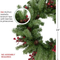 Northlight Real Touch™? Noble Fir With Berries Artificial Christmas Wreath - Unlit - 24" -Northlight Sale Store northlight z85364 thumbnails jan 05 2023 06364.1704478011