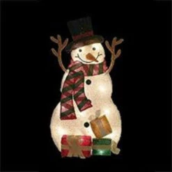 31" Pre-Lit White And Black Snowman With Gifts Outdoor Christmas Decor -Northlight Sale Store northlight20h85208 04 57467.1599786791