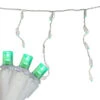 Northlight 100 Count Green LED Wide Angle Icicle Christmas Lights, 5.5ft White Wire