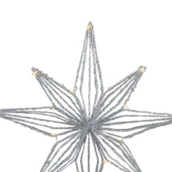 Northlight 13.75" LED Lighted B/O Silver Glittered Geometric Star Christmas Tree Topper - Warm White Lights 6 Northlight 13.75" LED Lighted B/O Silver Glittered Geometric Star Christmas Tree Topper - Warm White Lights -Northlight Sale Store northlight20my89452 69459.1661886980