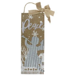 Northlight 12.5" Galvanized Metal Angel And Peace Christmas Wall Decor