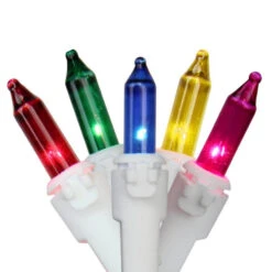 Northlight Set Of 100 Multi-Color Mini Icicle Christmas Lights 3" Spacing - White Wire