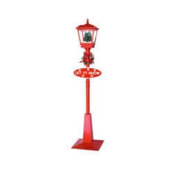 Northlight 70.75" Musical Red Holiday Street Lamp With Christmas Tree Snowfall Lantern -Northlight Sale Store northlight20r01733 3 17154.1677320469