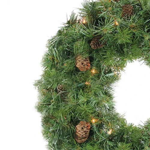 Northlight Pre-Lit Dakota Pine And Pinecone Artificial Christmas Wreath - 24" - Clear Lights 3 Northlight Pre-Lit Dakota Pine And Pinecone Artificial Christmas Wreath - 24" - Clear Lights - Image 3