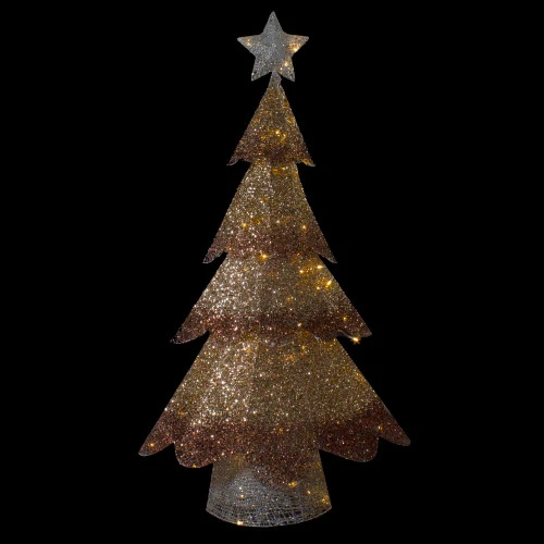 Northlight LED Lighted Mesh Christmas Tree Outdoor Decoration - 46" - Bronze Gold Finish 2 Northlight LED Lighted Mesh Christmas Tree Outdoor Decoration - 46" - Bronze Gold Finish - Image 2