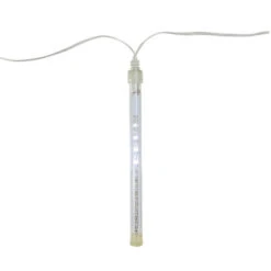 Northlight Set Of 10 White Dripping Icicle Snowfall Christmas Light Tubes - 14.25 Ft Clear Wire