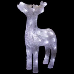 Northlight LED Lighted Commercial Grade Acrylic Reindeer Outdoor Christmas Decoration - 15" - Pure White Lights