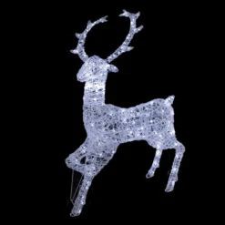 Northlight Commercial Grade Acrylic Reindeer Outdoor Christmas Decoration - 46.5" - Pure White LED