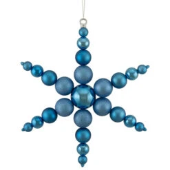 Northlight Shatterproof 3-Finish Snowflake Commercial Christmas Ornament - 18" - Blue