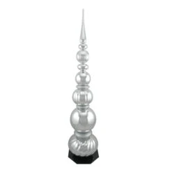 Northlight Shiny Ball Finial Tower Commercial Christmas Decoration - 54" - Silver
