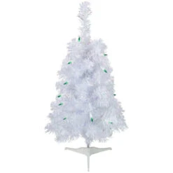 Northlight 2' Pre-Lit Slim White Artificial Christmas Tree - Green Lights