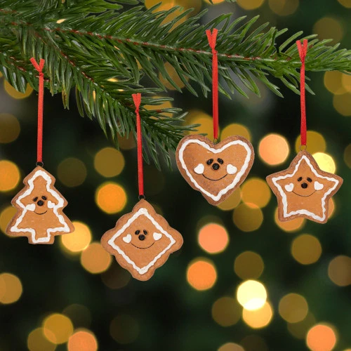 Northlight Set Of 4 Gingerbread Heart, Star, Tree And Diamond Christmas Ornaments 2.5" 2 Northlight Set Of 4 Gingerbread Heart, Star, Tree And Diamond Christmas Ornaments 2.5" - Image 2