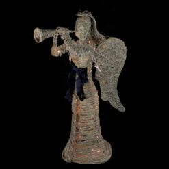 4.25' Lighted Silver And Beige Glitter Dusted Angel With Horn Outdoor Christmas Yard Art Decor 5 4.25' Lighted Silver And Beige Glitter Dusted Angel With Horn Outdoor Christmas Yard Art Decor -Northlight Sale Store northlight d2018 31721g 3 14941.1600478205