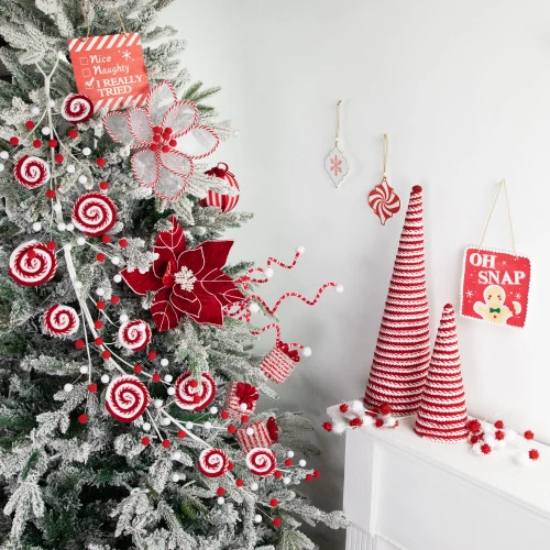 Northlight Candy Cane Swirled Christmas Cone Tree - 10.5" - Red And White 2 Northlight Candy Cane Swirled Christmas Cone Tree - 10.5" - Red And White - Image 2