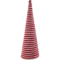 Northlight Candy Cane Swirled Christmas Cone Tree - 19.5" - White And Red