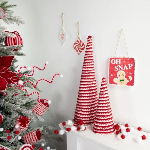 Northlight Candy Cane Swirled Christmas Cone Tree - 10.5" - Red And White 3 Northlight Candy Cane Swirled Christmas Cone Tree - 10.5" - Red And White - Image 3