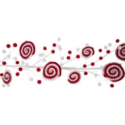 Northlight 30" Candy Cane Swirls And Pom Poms Christmas Garland -Northlight Sale Store northlight df94827 3 76098.1693409622