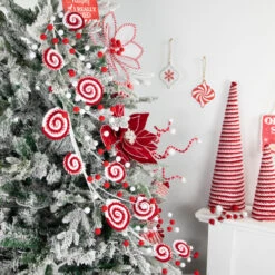 Northlight 30" Candy Cane Swirls And Pom Poms Christmas Garland -Northlight Sale Store northlight df94827 styled 28794.1693409622