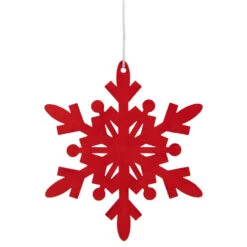 Northlight 7.75" Red Snowflake Hanging Wooden Christmas Ornament