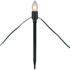 Northlight Set Of 15 Clear Lighted C9 Shape Christmas Pathway Markers, Green Wire