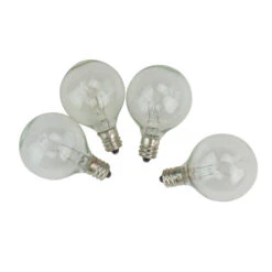 Northlight Pack Of 4 Transparent Clear G40 Globe Christmas Replacement Light Bulbs