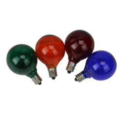 Northlight Pack Of 4 Transparent Multi-Color G40 Globe Christmas Replacement Bulbs