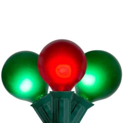 Northlight 15-Count Red And Green G50 Globe Christmas Light Set, 13.5 Ft Green Wire