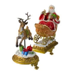 Northlight Santa And Reindeer Glittered Christmas Stocking Holders - 9.5” - Gold - Set Of 2 -Northlight Sale Store northlight dw15133 1 41794.1587644175